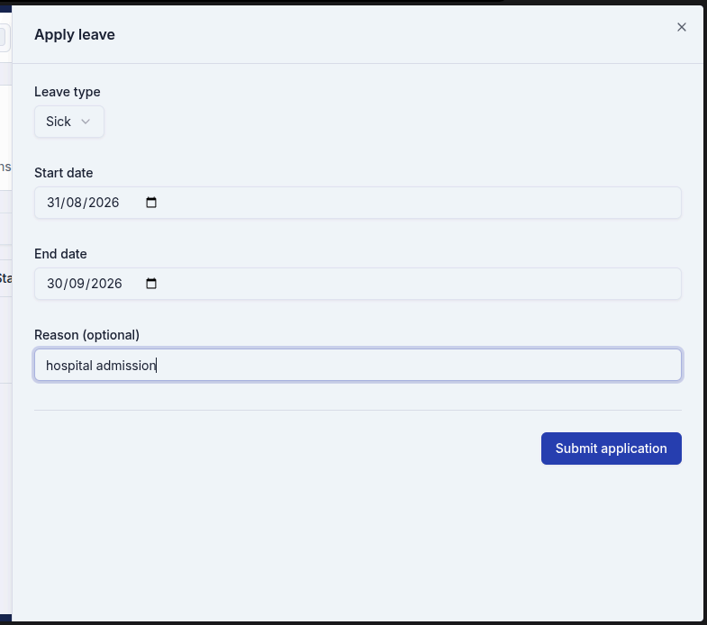 apply Leave Form