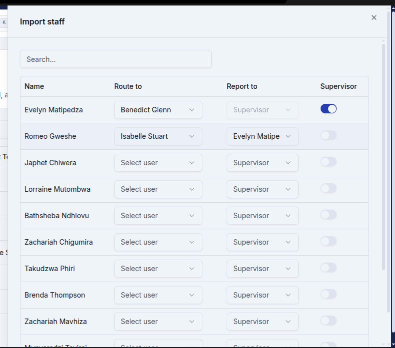 import staff guide