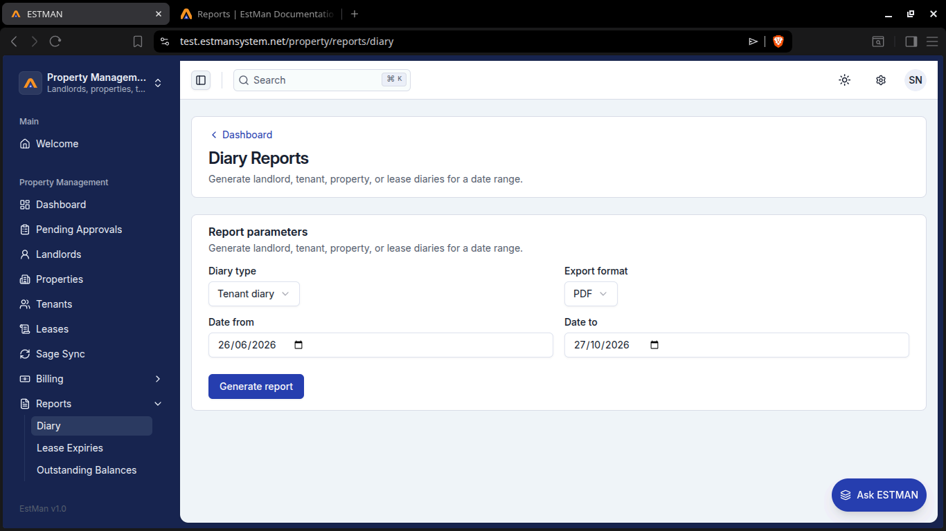 Reports Section