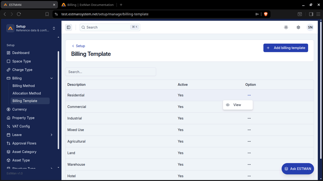 Billing Template