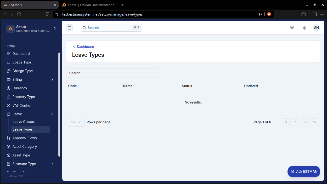 Leave types