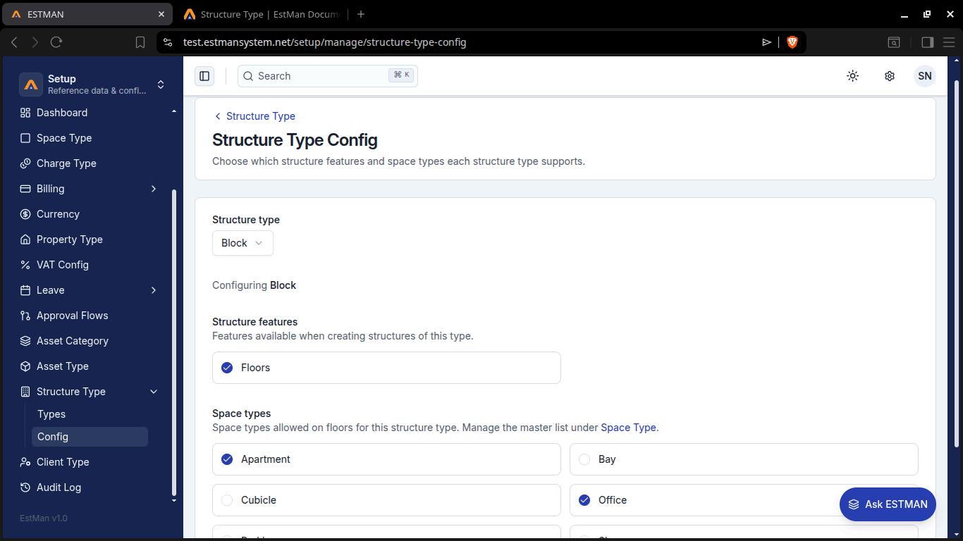 Structure Type Config